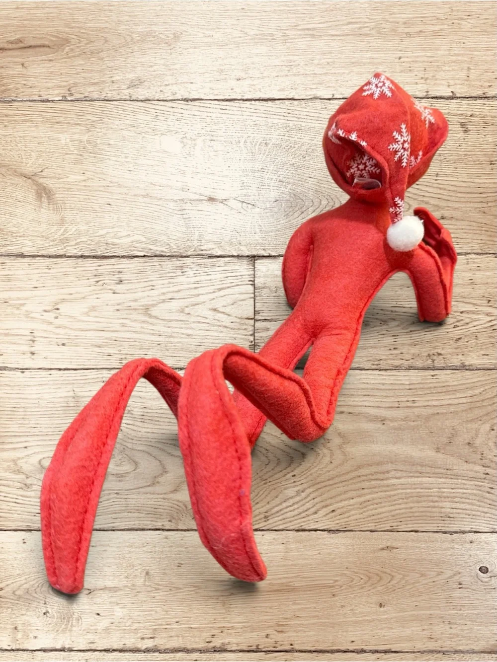 Vintage Annalee Mobilitee Red Snowflake Christmas Elf Pixie Doll 6”